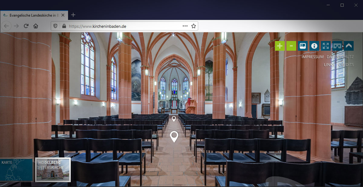 www.kircheninbaden lässt sie Kirchen virtuell erkunden