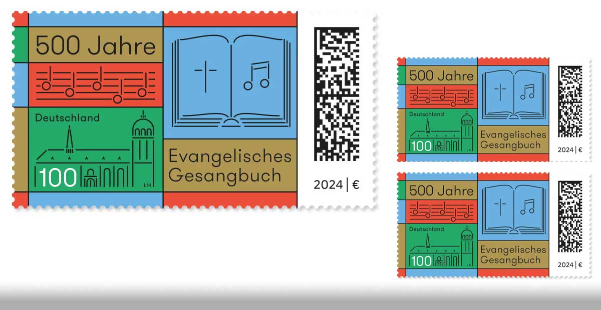 Sonderpostwertzeichen: 500 Jahre Evangelisches Gesangbuch